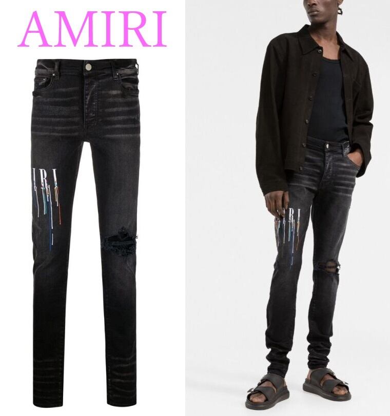 新品 AMIRI アミリ ジーンズ デニム パンツ ドリップペイントの