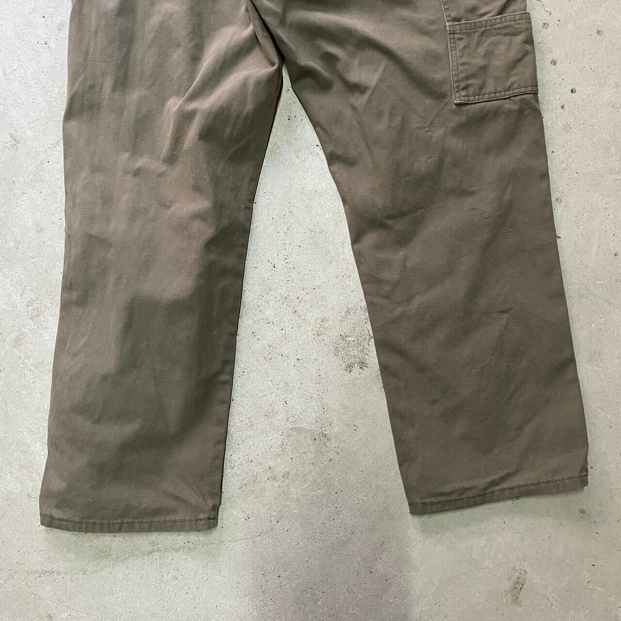 80s dickies ワークパンツ USA製 グリーン ワイド フェード-