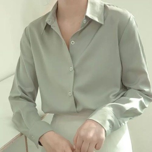 シャツ レディース 長袖 大きいサイズ ゆったりサイズ 春 秋 韓国風 ビジネス オフィス オフィスカジュアル 通勤着 きれいめ シンプル 大人 前開き 高級感 プチプラ カッターシャツ おしゃれ