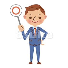 イラスト素材:ビジネスマンの正解・OKイメージ(ベクター・JPG)