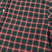イタリア製 GUY ROVER ギローバー チェック 長袖シャツ Lサイズ /ボタンダウン ドレスシャツ/グリーン×レッド/ビンテージ