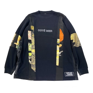【 Tshirts95】XXL size KIMONO  T-SHIRTS  BLACK