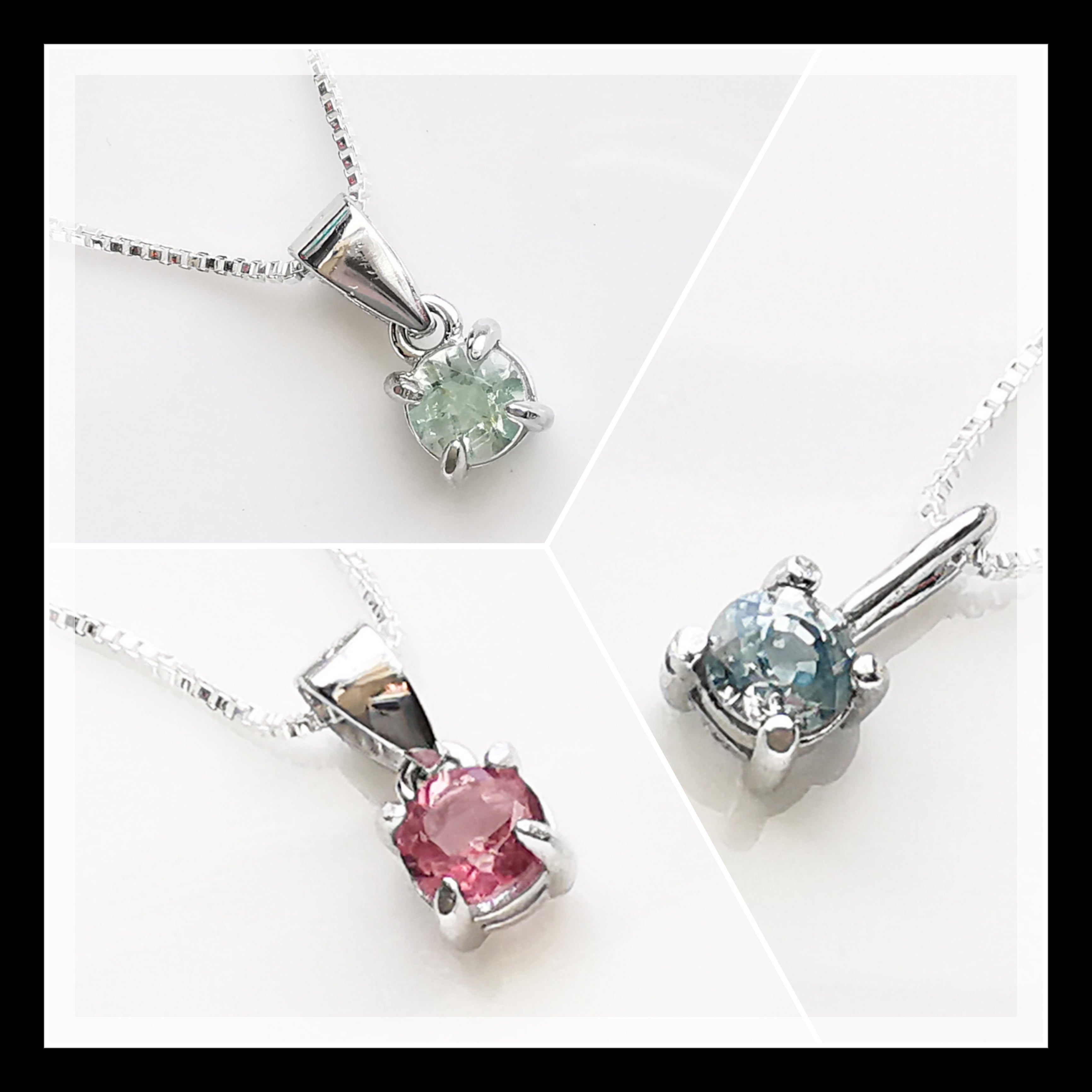 グリーンアパタイト or ピンクトパーズ or ブルージルコンSilver925