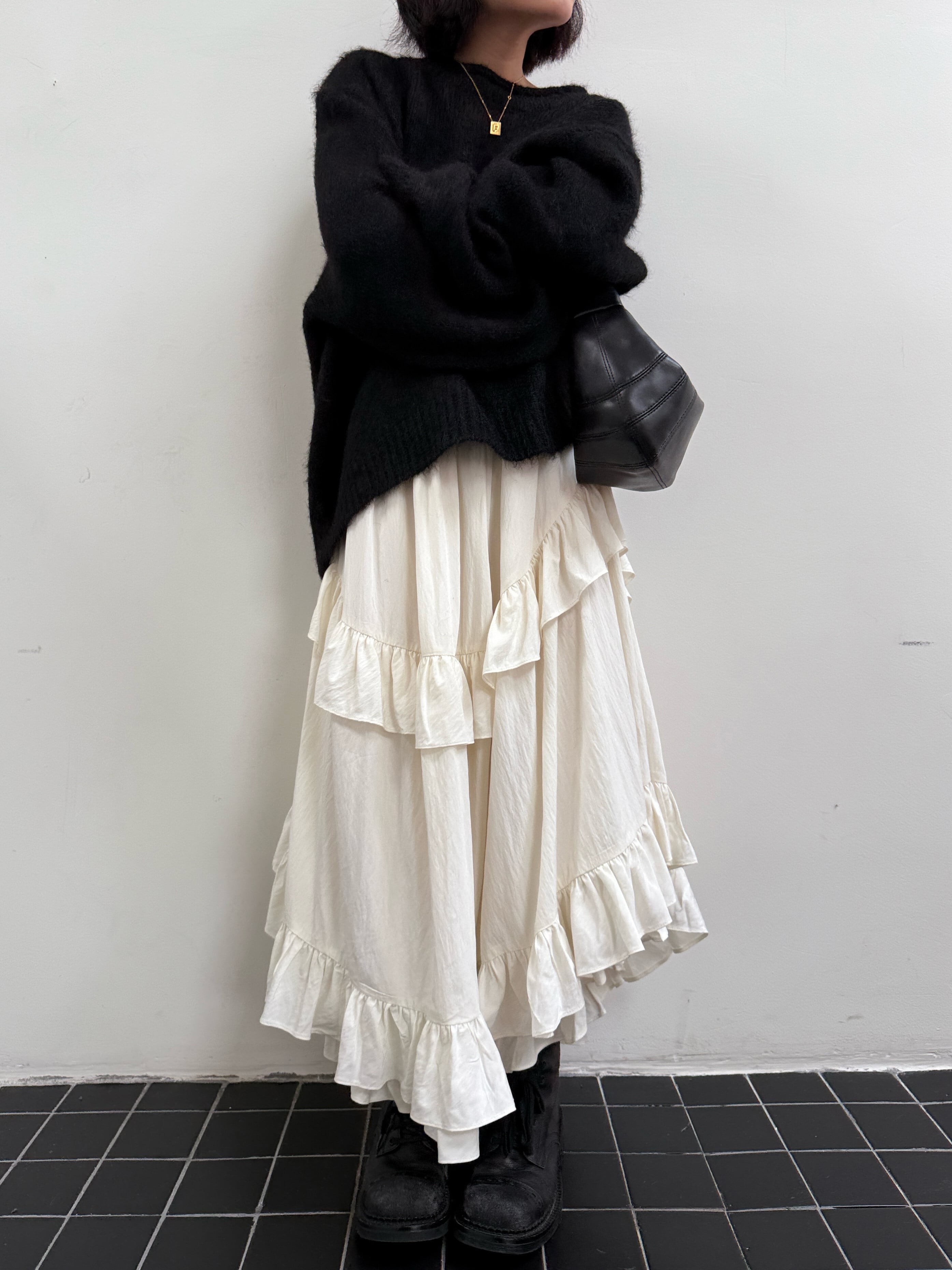 frill long skirt