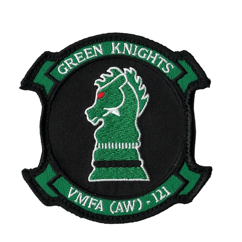 米軍グッズ GREEN KNIGHTS アメリカ海兵隊第121戦闘攻撃飛行隊 VMFA-121 ワッペン パッチ  両面ベルクロ付き「燦吉 さんきち SANKICHI」