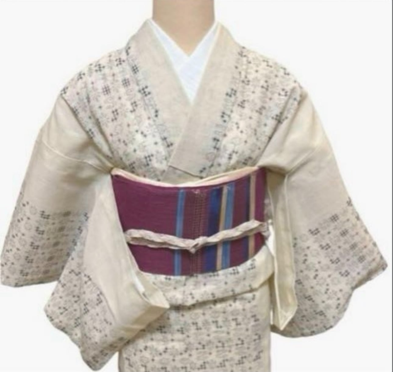 美品 羅 麻 名古屋帯 草木染め パープル | HAKURO MIYABI