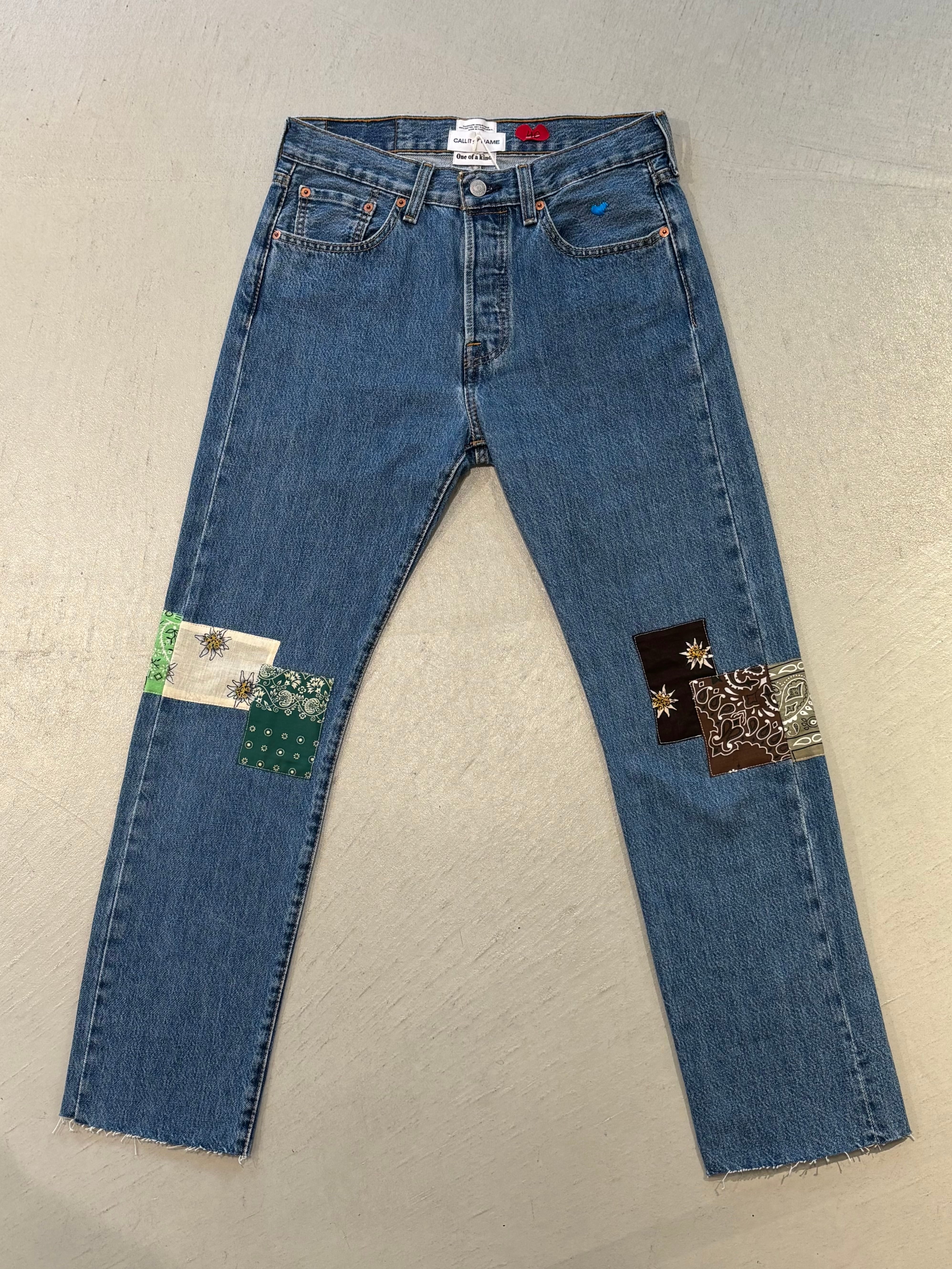 CALL IT BY YOUR NAME BANDANNA REMAKE DENIM【924】 GREEN/w76cm