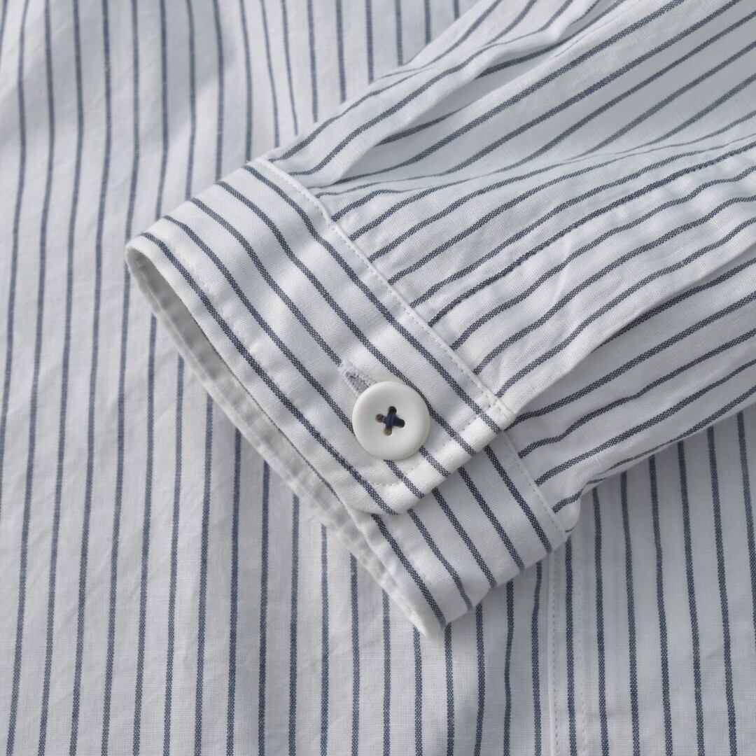 LOLO ロロ LS-3L3 定番プルオーバーストライプシャツ・ネイビー【送料無料】