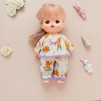 スモックパジャマ(白紫リボン)メルちゃんソランちゃん