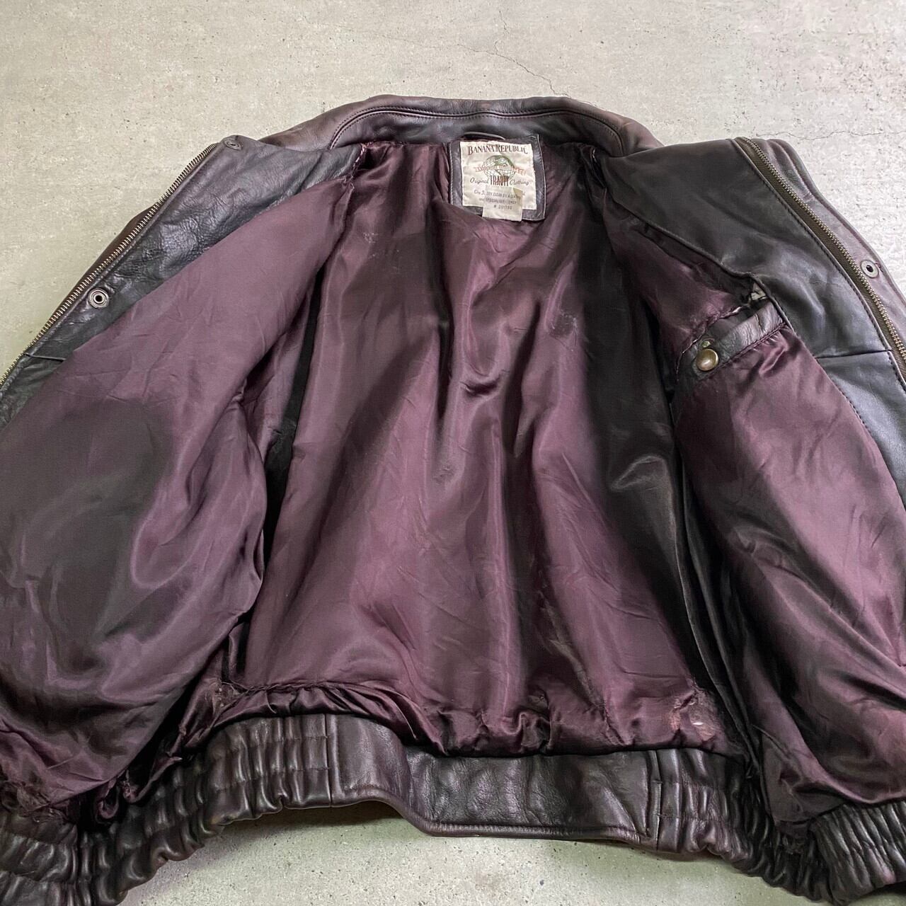 80年代 BANANA REPUBLIC TRAVEL バナナリパブリック レザーブルゾン