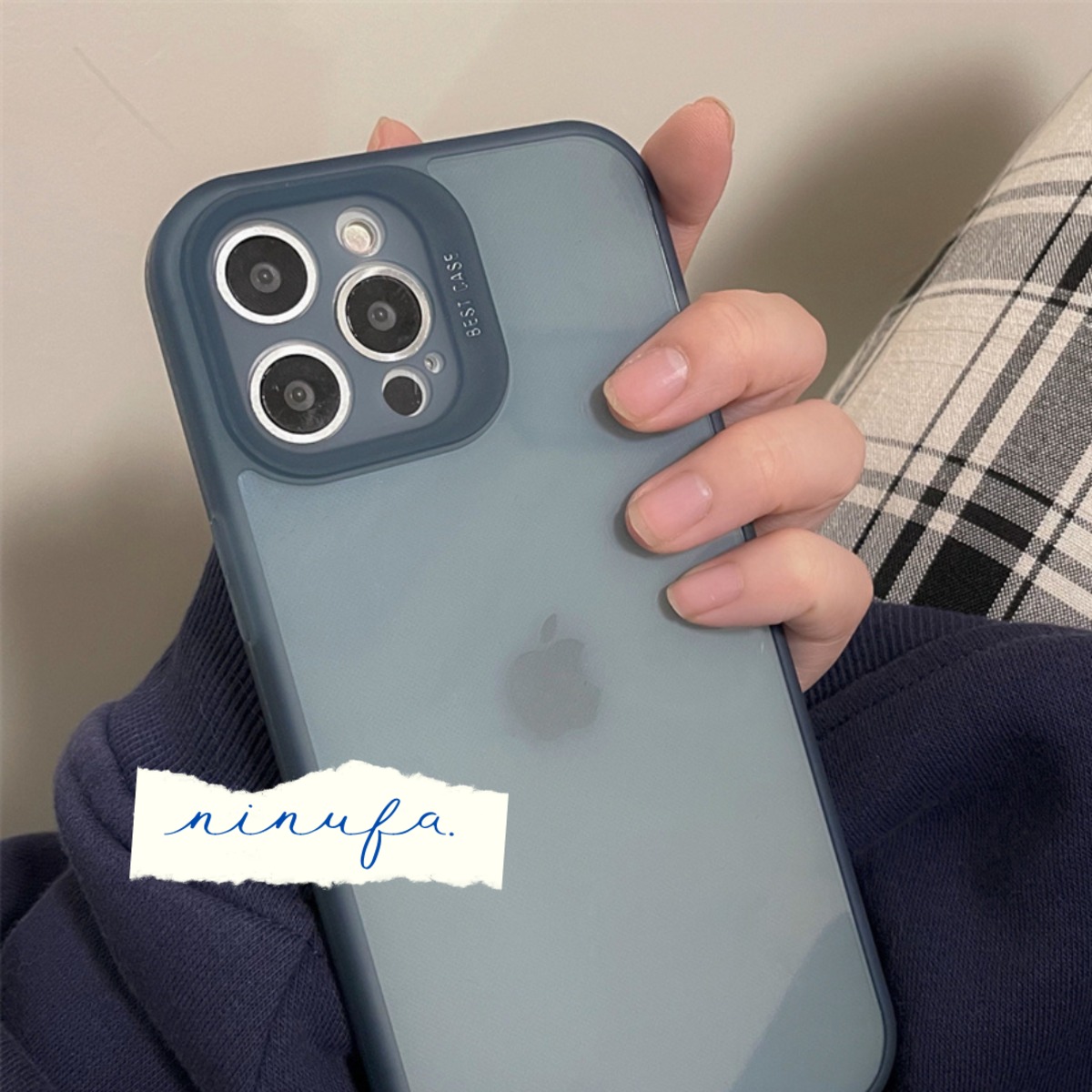 再販】美しいシエラブルー◎新型 iphone14 対応 定番シンプル おしゃれ