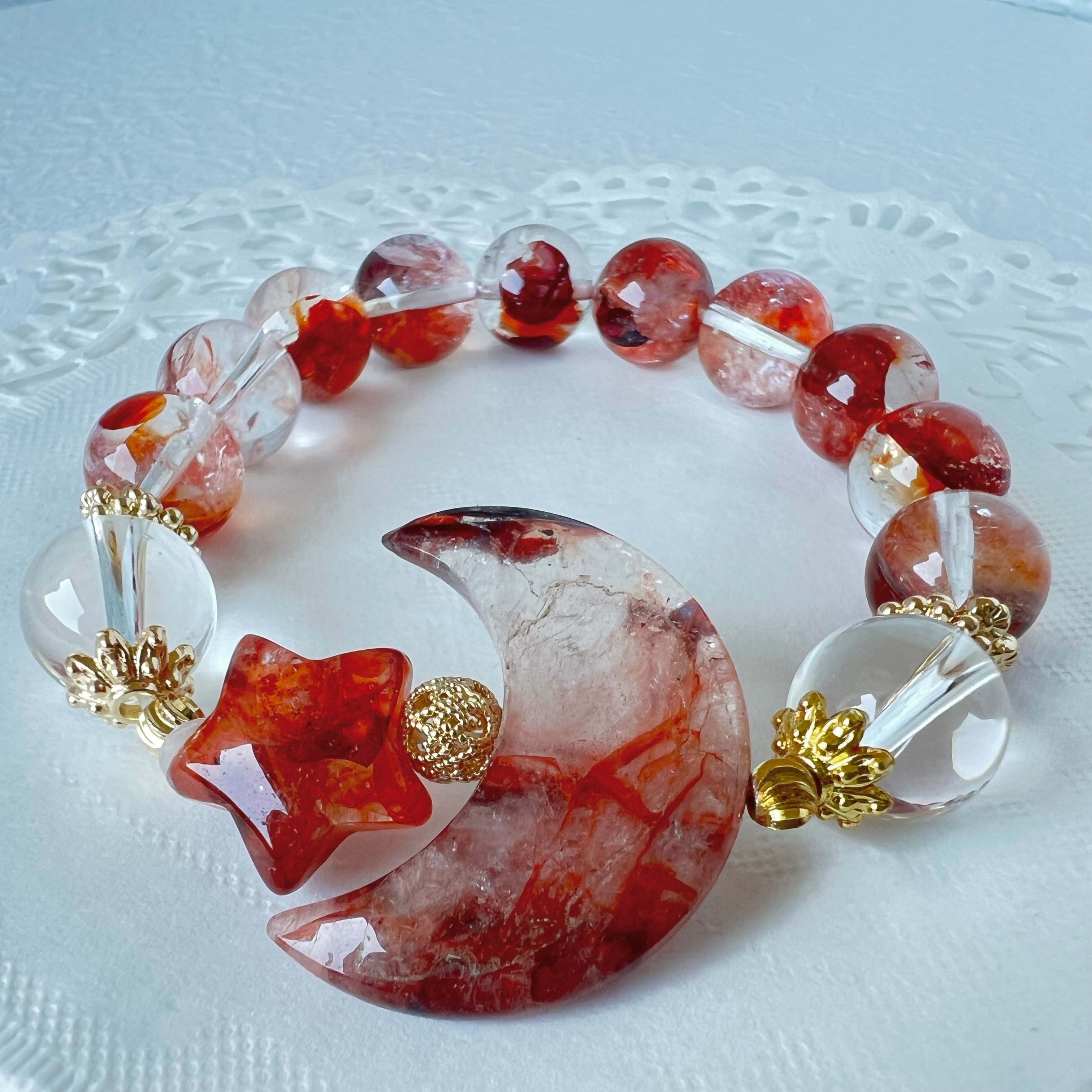 【ライモナイト 月 星 ブレスレット✨2本セット 重ね付けも選べます】天然石