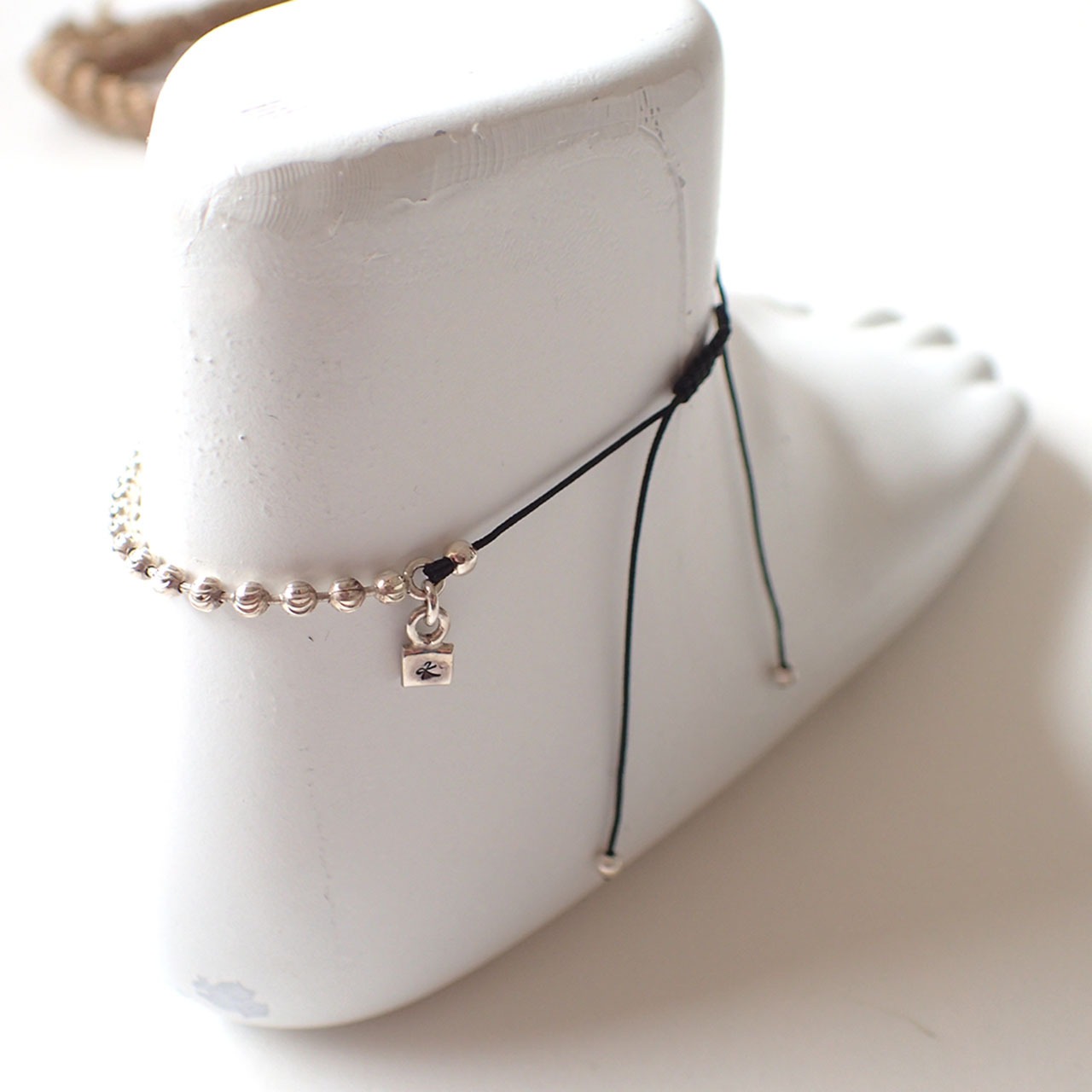 Facet Ball Chain Anklet with Cord（メンズ）