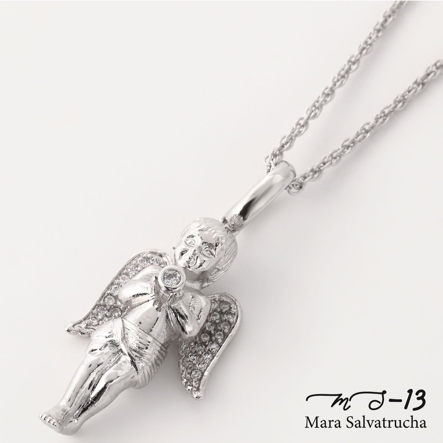 MS-13】K18GP エンジェル チャーム M（ホワイトゴールド） | Gelry