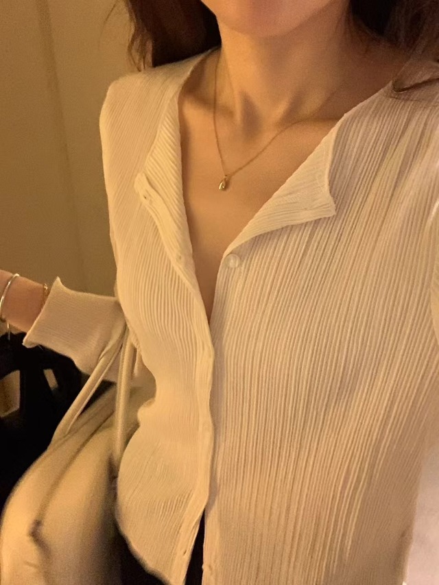 (OUNCE) simone pleats cardigan / 3color