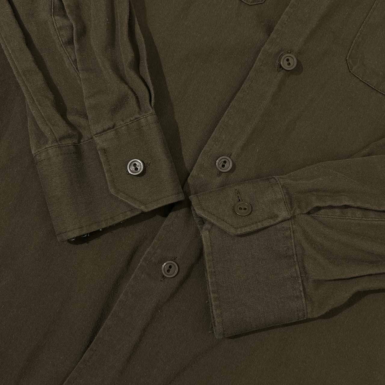 80s SCHARRER HBA オーストラリア軍 ミリタリー ワーク 長袖シャツ 39/カーキ メンズ ビンテージ