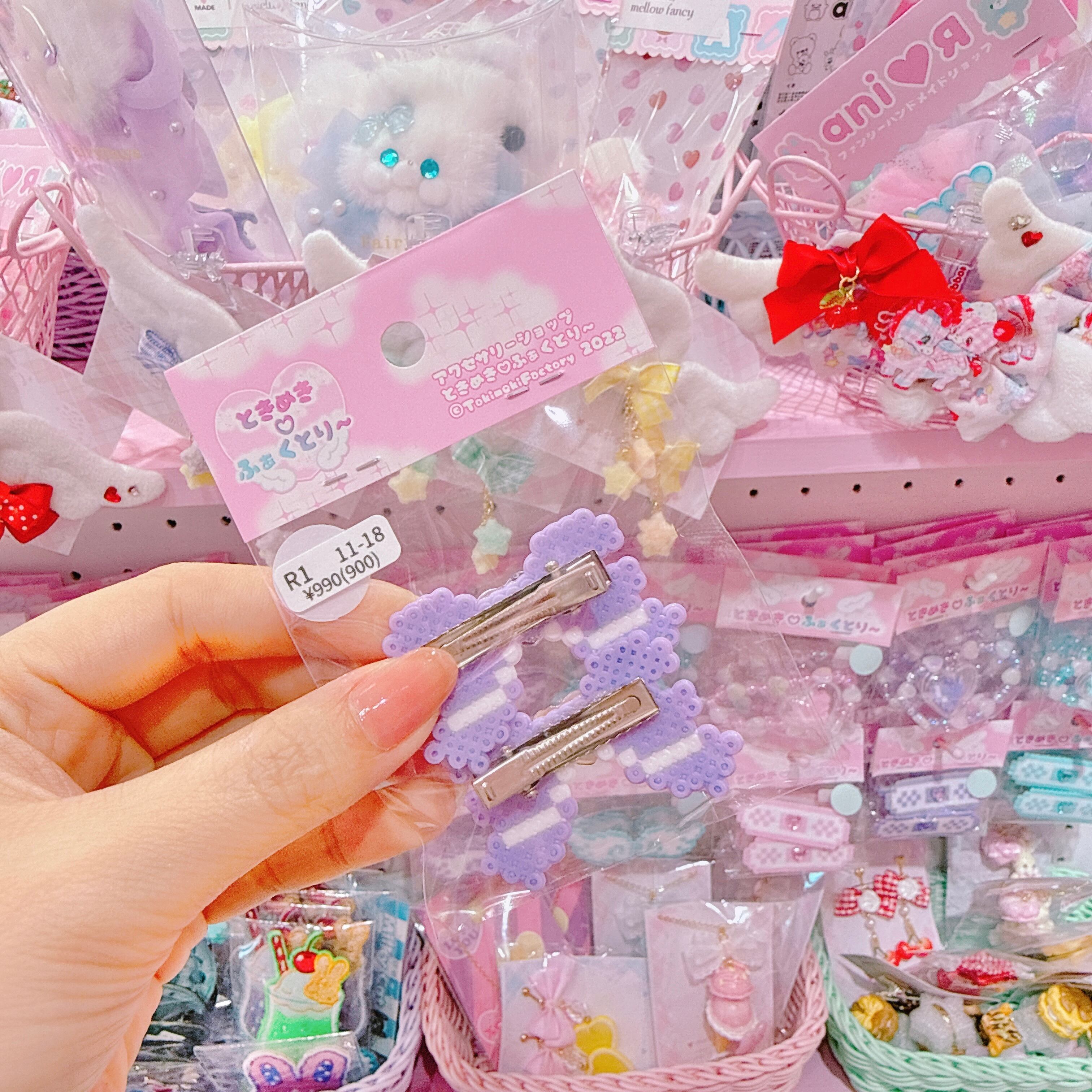 【R1】11-18ハートリボンツインヘアクリップ