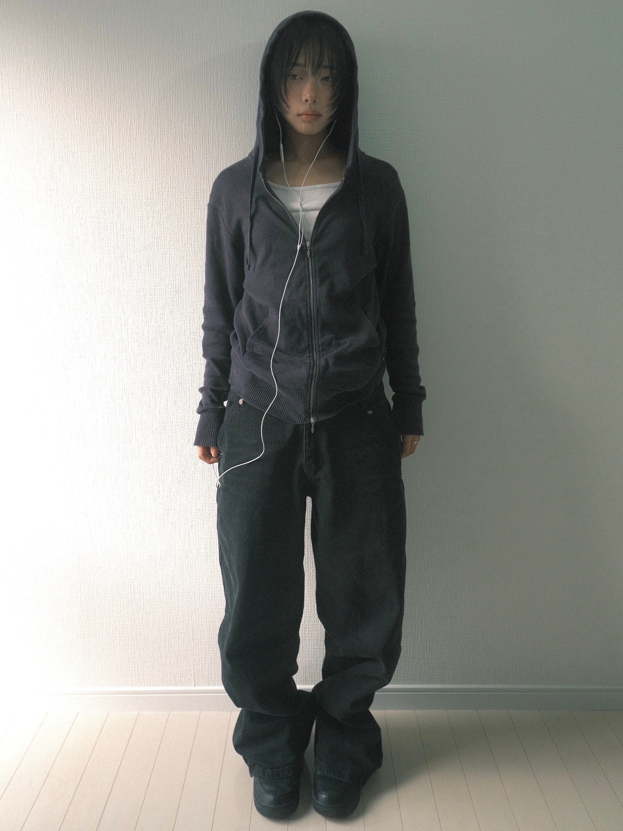 Washed wide straight denim black | Canyon Clothing