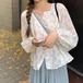 小花柄シャツブラウス ・11047
