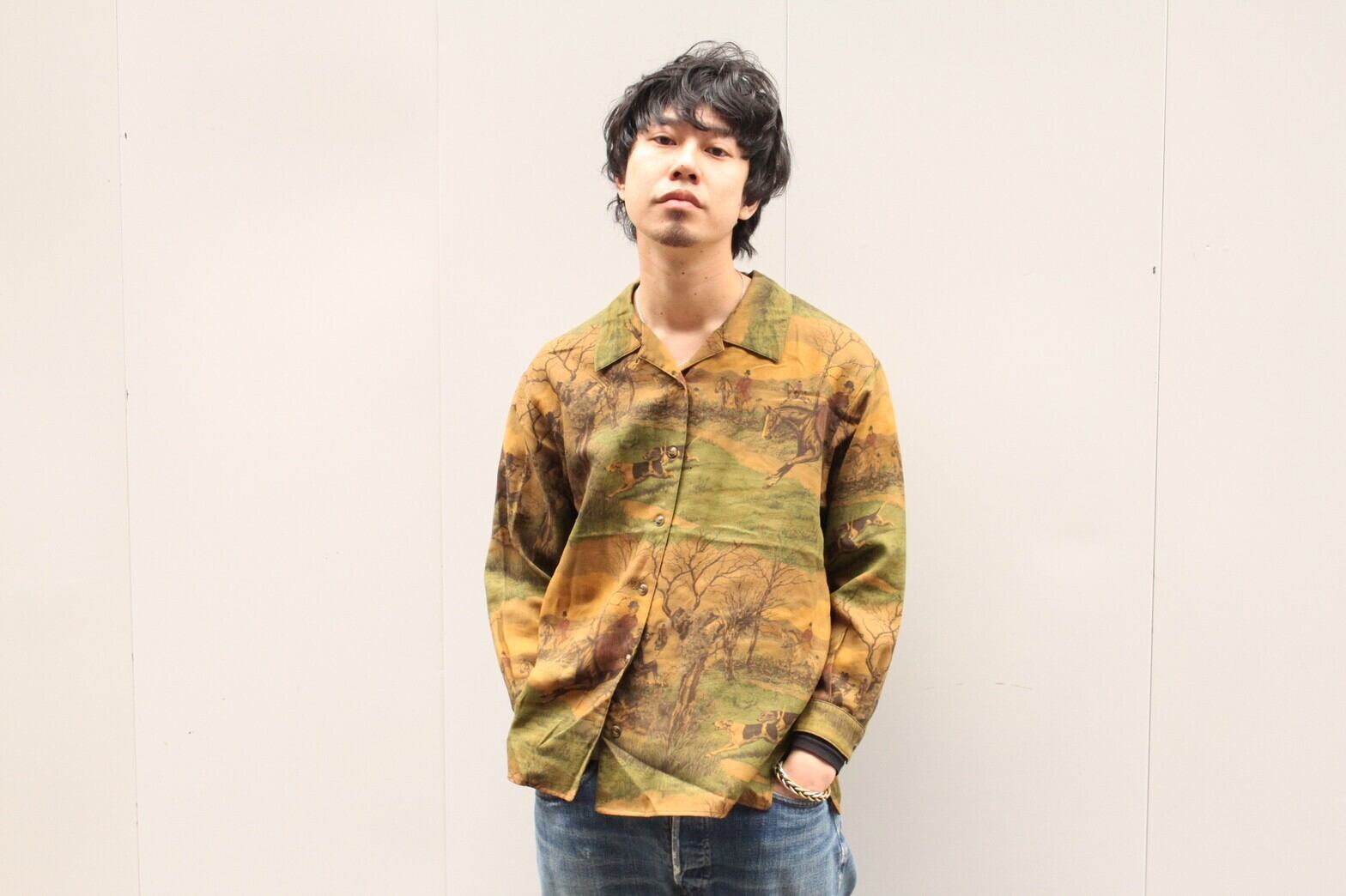 ~90s Burberrys Multi Pattern Open Collar Shirt