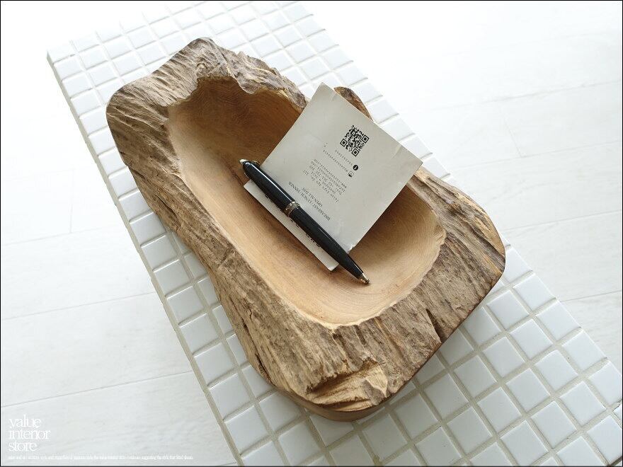 チーク総無垢 プリミティブトレイ 飾り鉢N31cm ボウル 小物入れ ナチュラル 天然木 鉢 入れ物 天然オイル仕上げ 世界三大銘木