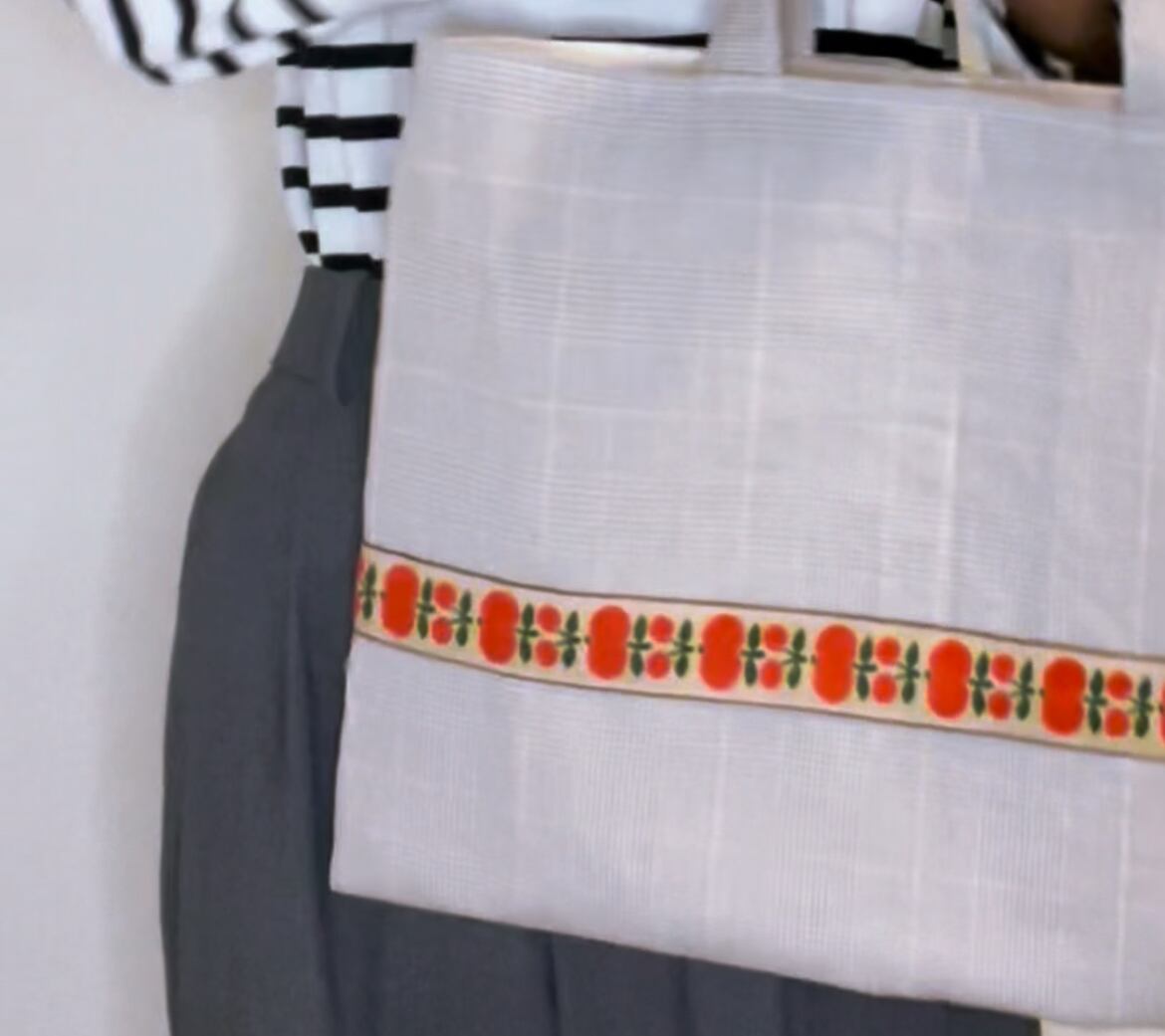 チェック&ドイツ製リボンのレッスンバッグ サブバッグ 人気 送料無料