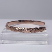 Classic Hawaiian Bangle -lucky plumeria / Pink Gold-