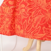 フラダンス 衣装 ワンピース ドレス レッド系 マーメイドライン エムエムジェイ MermaidLine MMJ 日本製 モンステラ柄 プルメリア柄 フリル袖 ハワイアンプリント アロハ フラ ダンス レッスン 練習 華やか 鮮やか かわいい おしゃれ オレンジ系 赤 橙 ダンス衣装 フラ衣装 かわいいドレス おしゃれなワンピース 女性用ドレス フリルデザイン ハワイアンスタイル 美しい ビビッドカラー