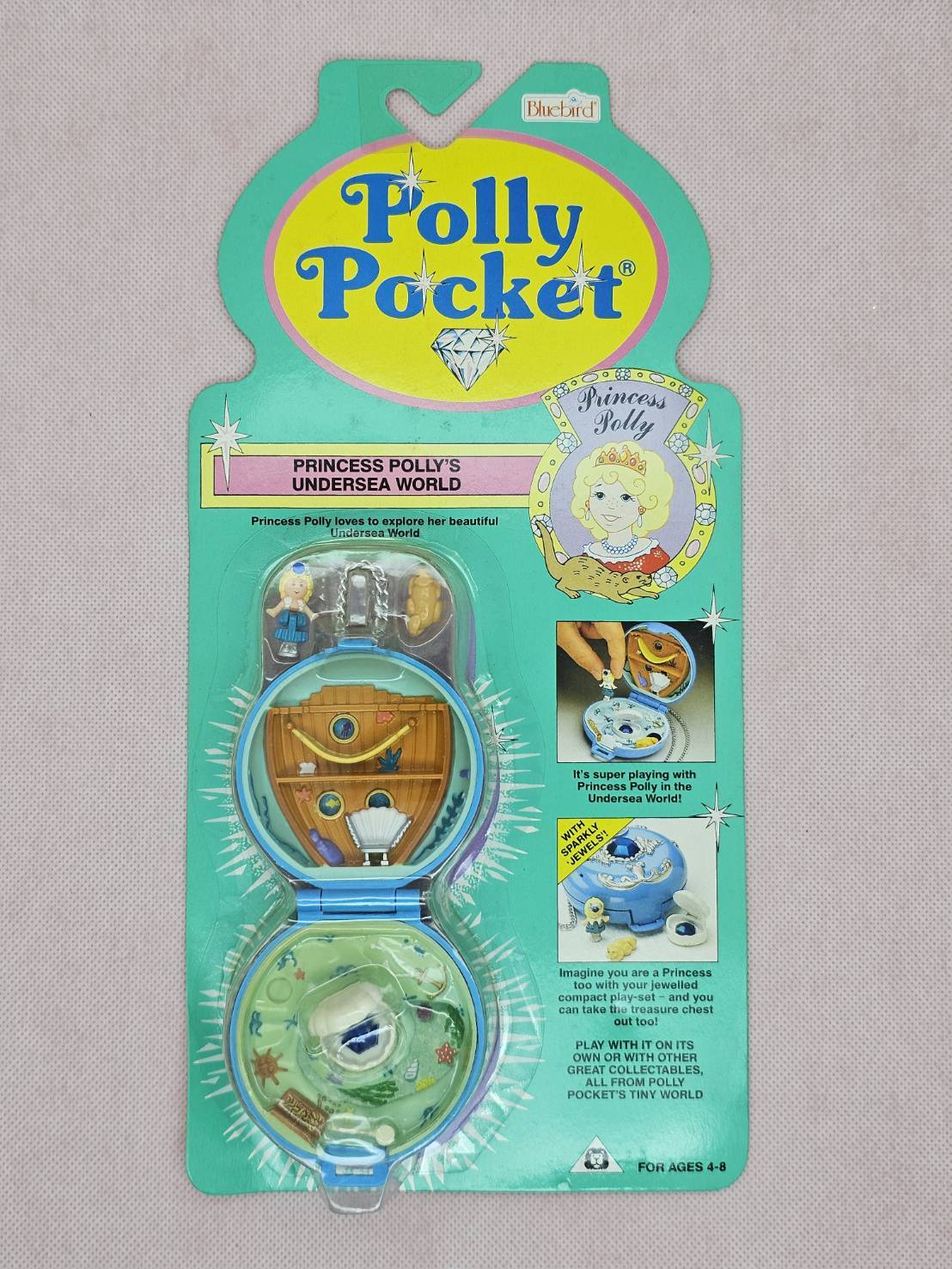 Polly Pocketポーリーポケットジュエルドシー　青コンパクト ジュエルド・シー 1992年 新品未開封 極美品 ブルーバード社製