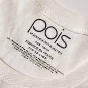 フランス製生地 pois ポワ アート デザイン ゴールド チュニック丈 半袖 Tシャツ カットソー/ホワイト レディース