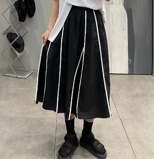 韓国風 chic ボトムス スカート Aライン ロング丈 暗黒系