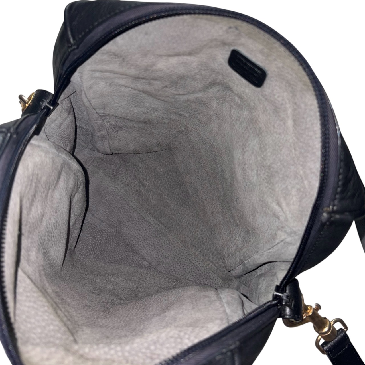 vintage LOEWE black leather shoulder bag “anagram”