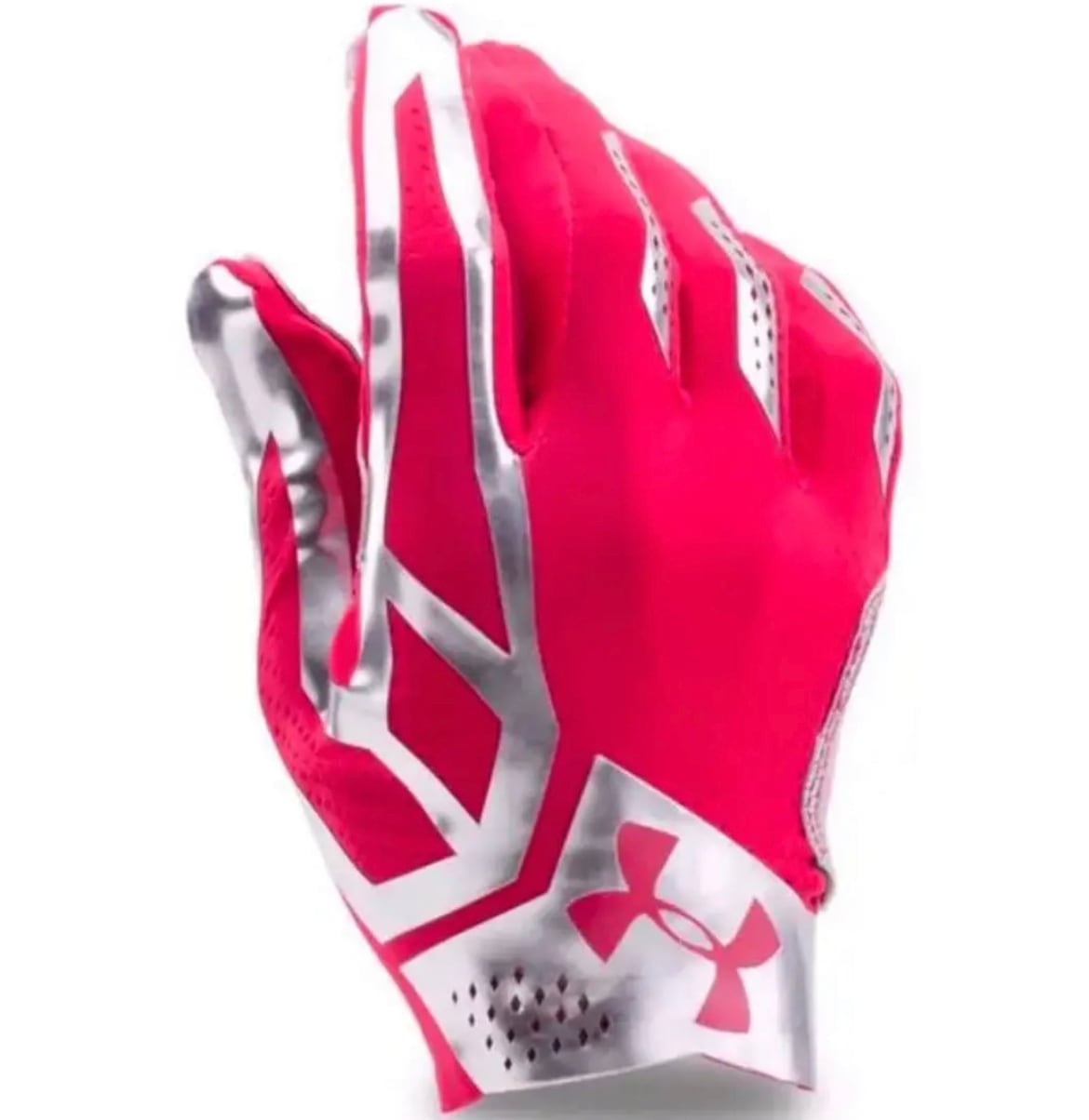 【M】UA SPOTLIGHT 2017 ピンク・シルバー アメフト グローブ