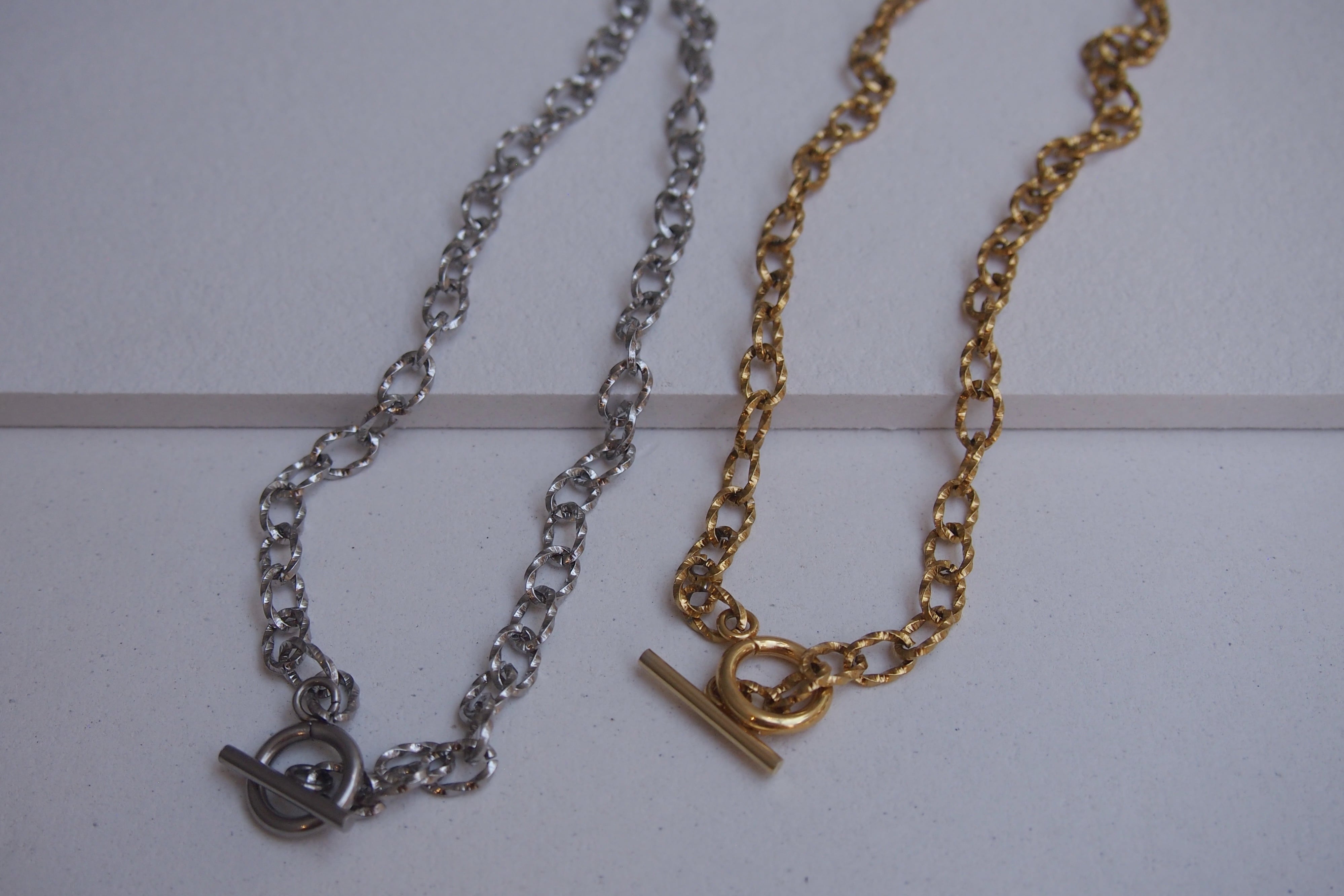 <STAINLESS>TWIST GOLD NECKLACE