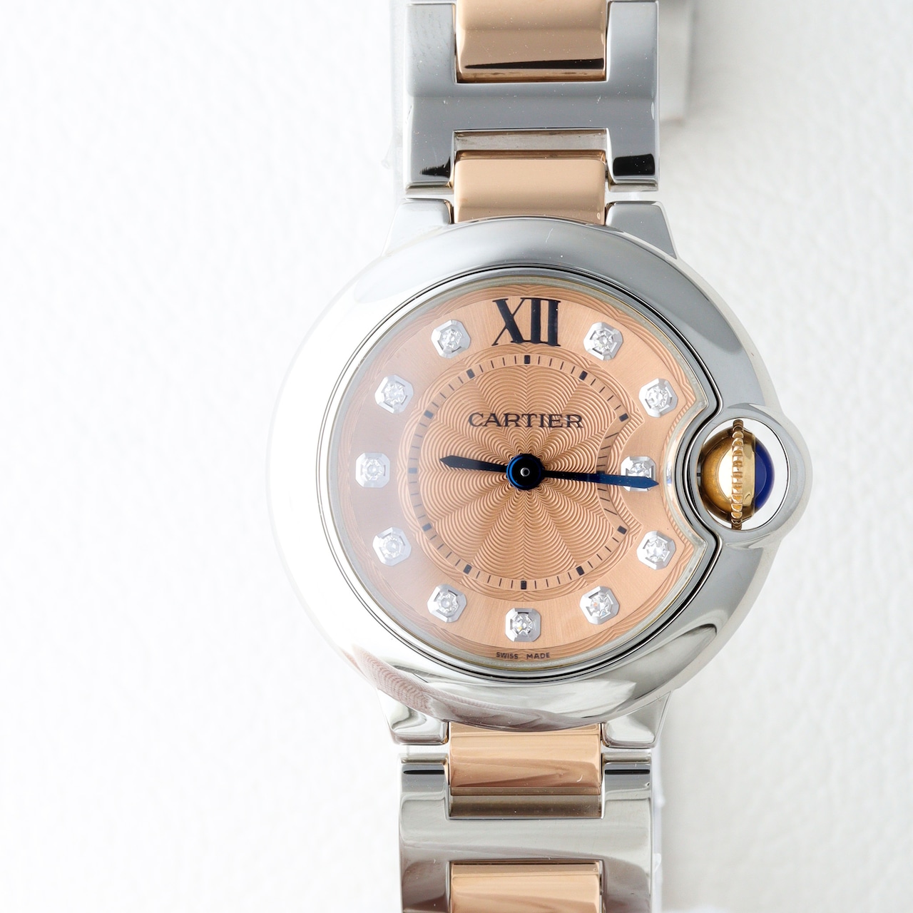 カルティエ バロンブルー サーモンピンクコンビ
