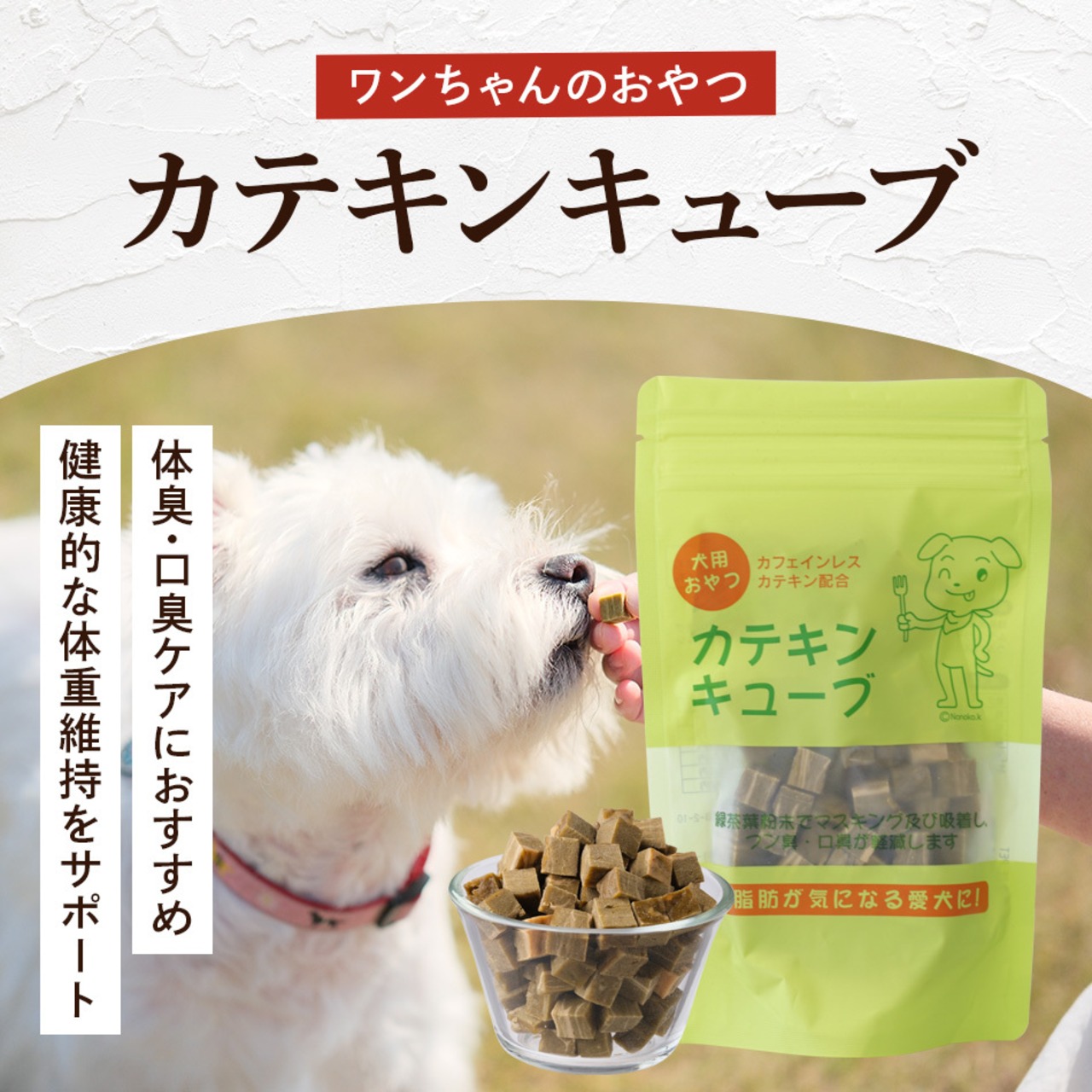 コピー：【送料無料】カテキンキューブ 4個セット｜ 犬用おやつ/ドッグフードのペットフードショップ ホウワ