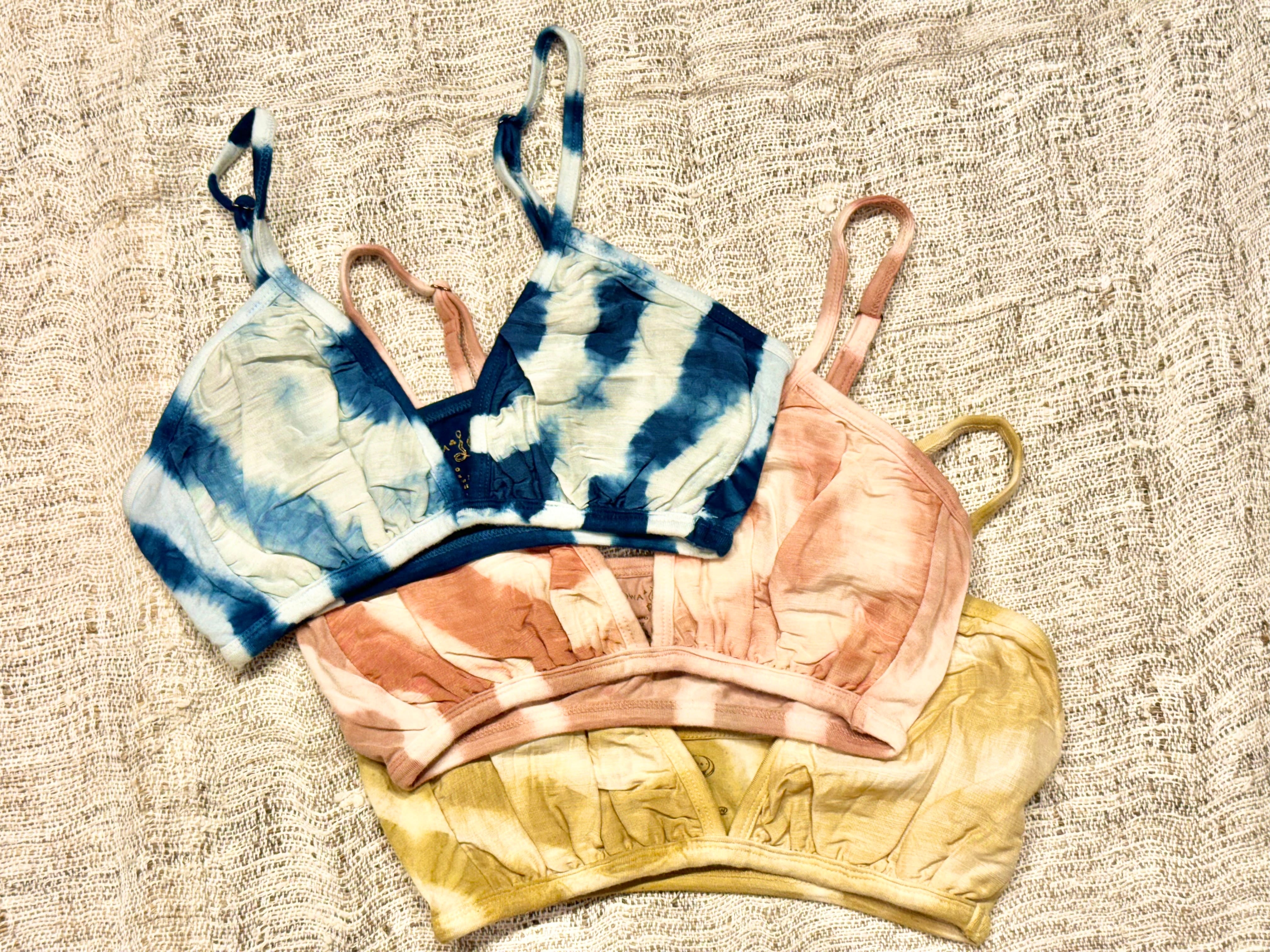 【新品】【藍染】【ヘンプコットン✨定番✨三角ブラ】草木染め ナチュラル下着 asana ヘンプコットン 薄手 ストレッチ ブラ・草木染め【パヤカ