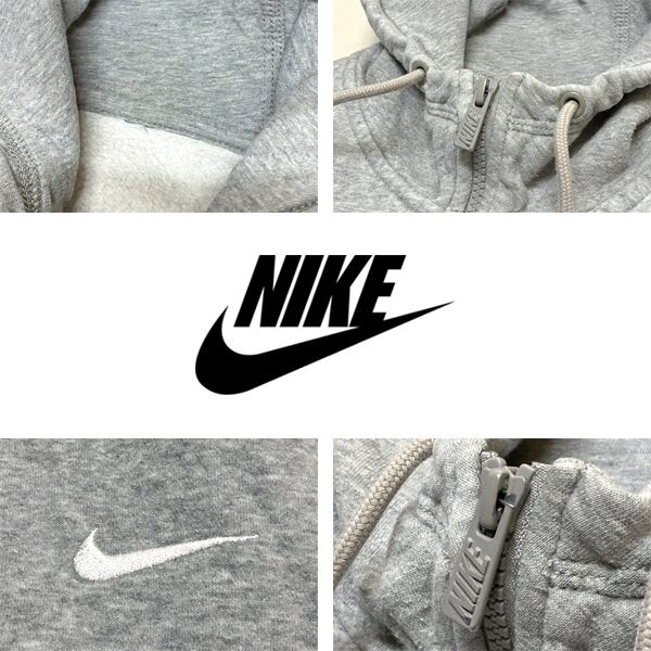Nike ジップアップパーカー グレー/ホワイト ビンテージサイズ程度最高