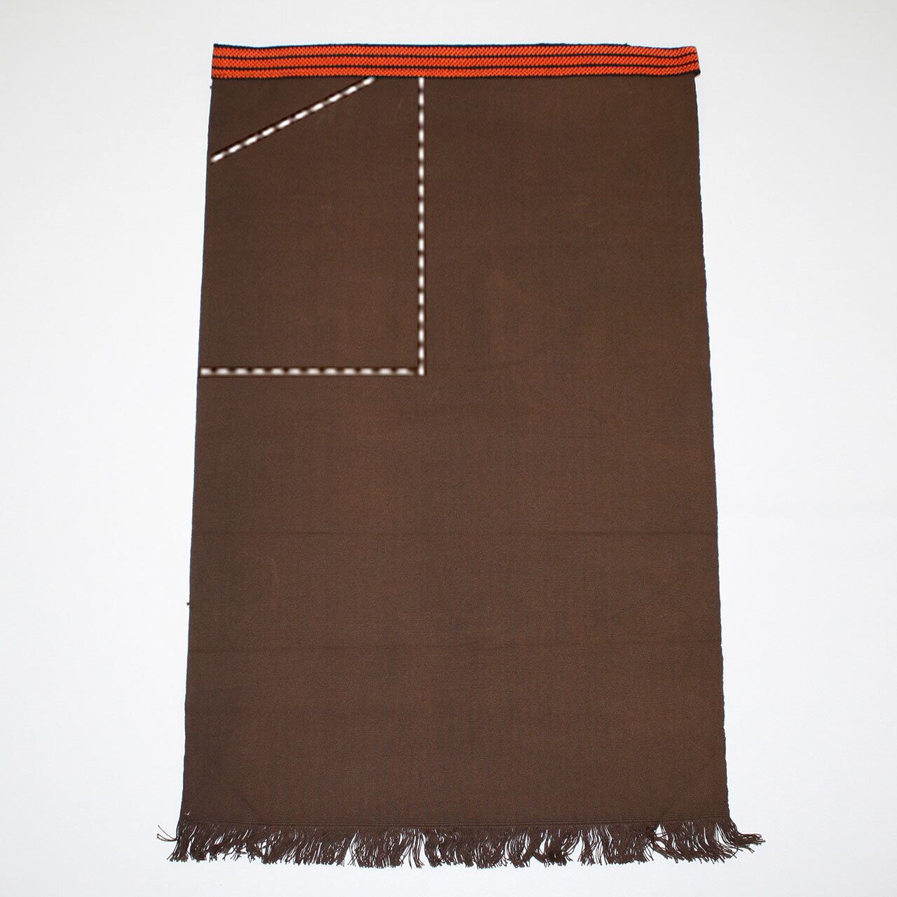 帆前掛け（ポケット付き長帆前掛け、茶無地） | 藍染Tシャツ、藍染