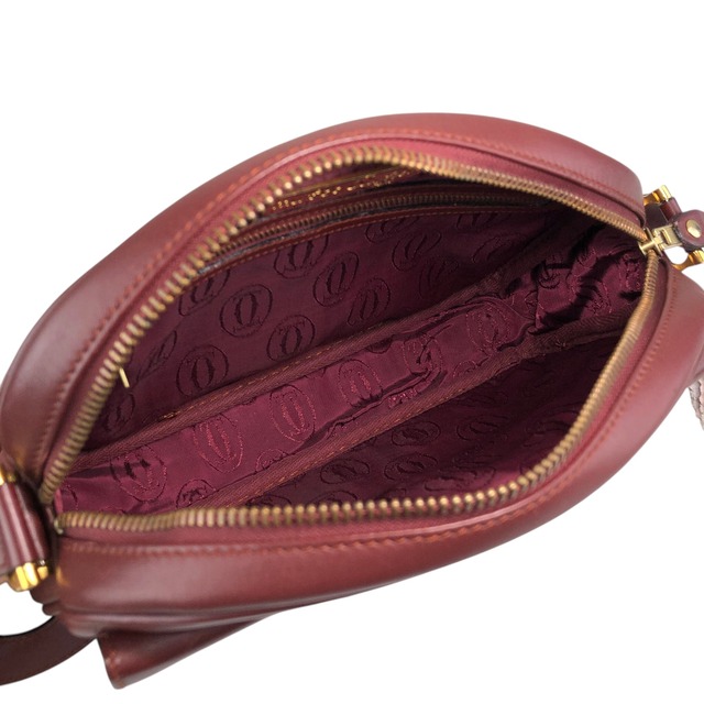 Cartier カルティエ マストライン ショルダーバッグ ボルドー ロゴ レザー vintage ヴィンテージ オールド vfnedy