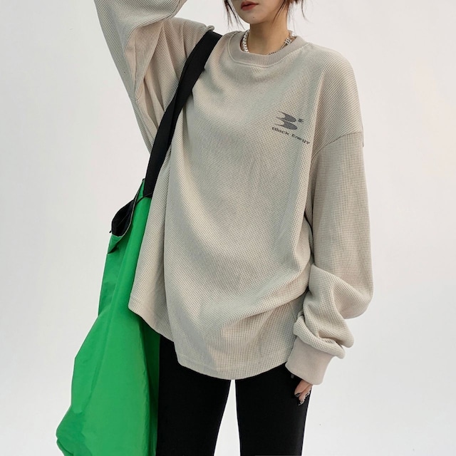 レタリングプリントバックスタイルロンT 2col R00810