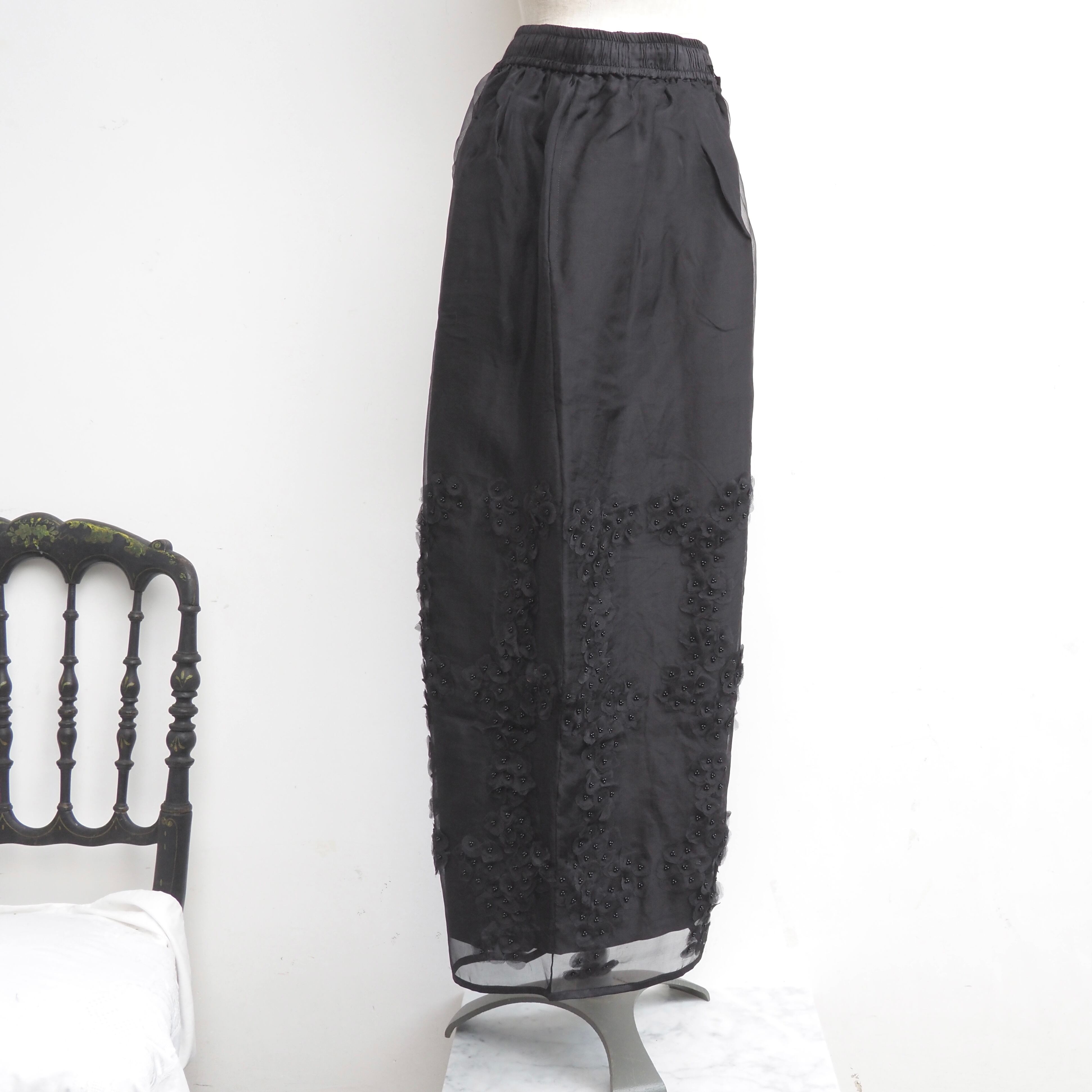 BUNON/Flower Layered Silk pants/シルクパンツ