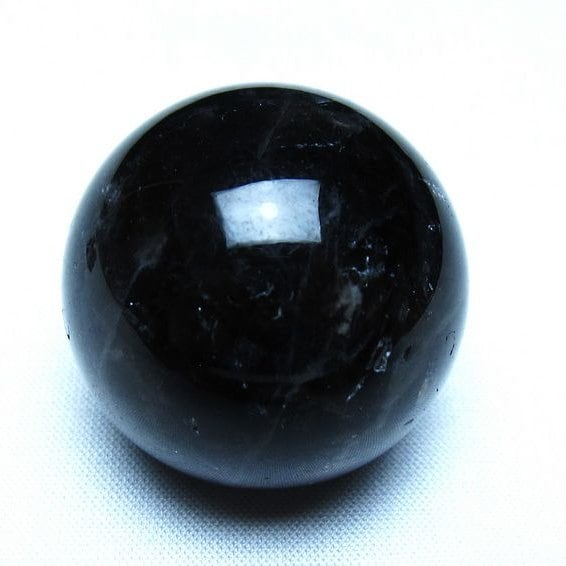 モリオン 黒水晶 丸玉 35mm スフィア 置物 原石 141-7399