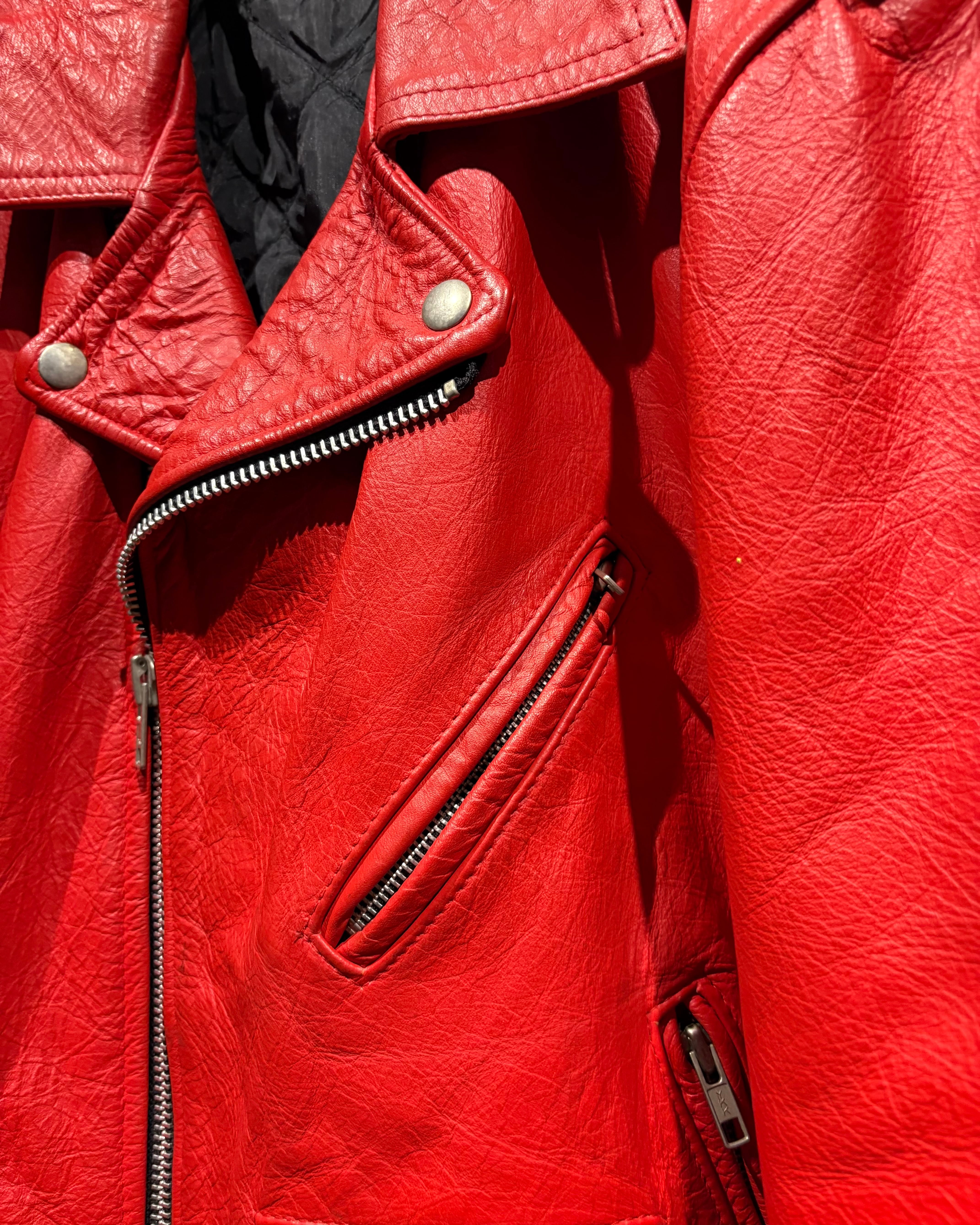 Caka otto】80's Rare Color Vintage Double Riders Jacket | Caka
