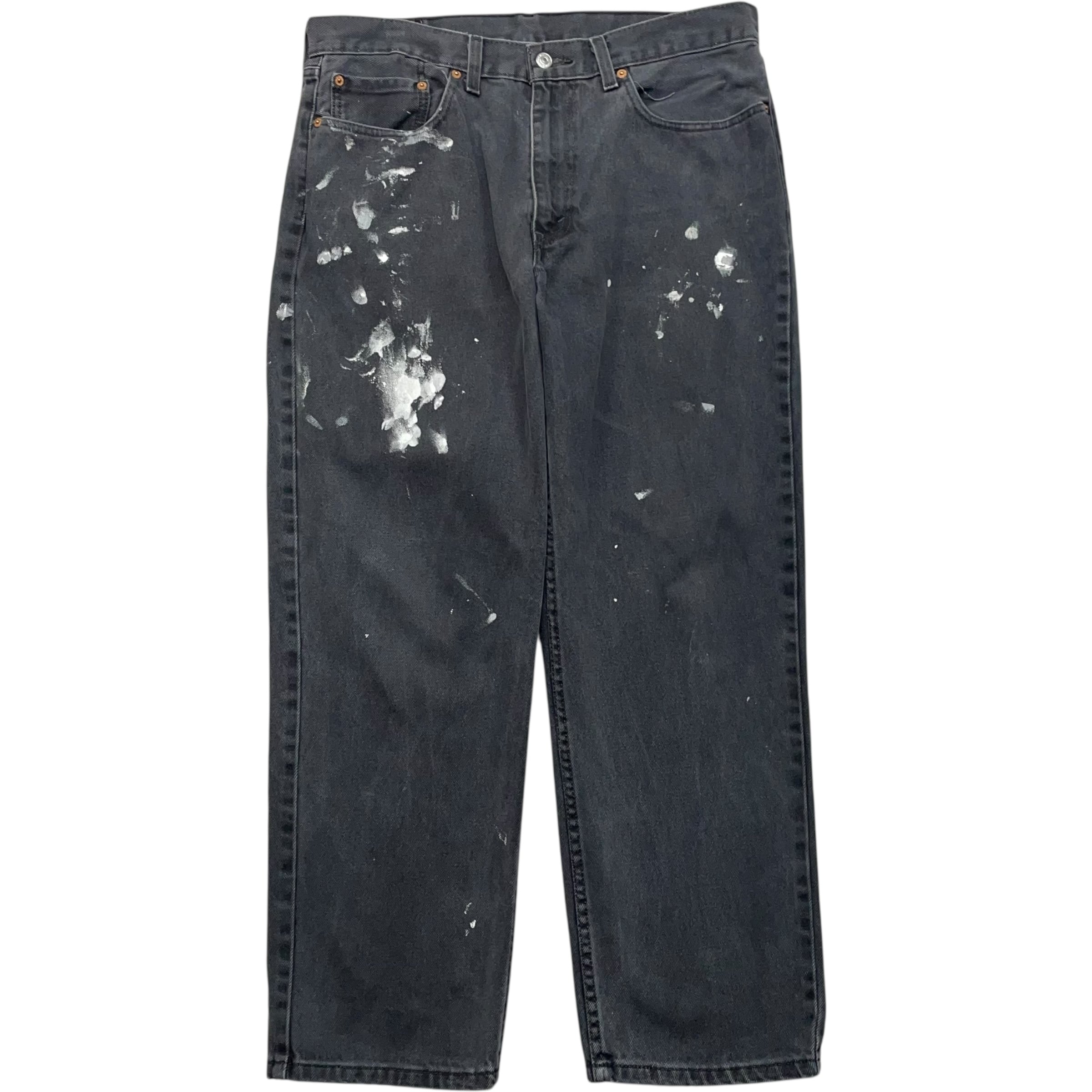 《実寸 W35L28》 Levi's リーバイス 550 ブラックデニム ペンキ 雰囲気 ブラック no.8700