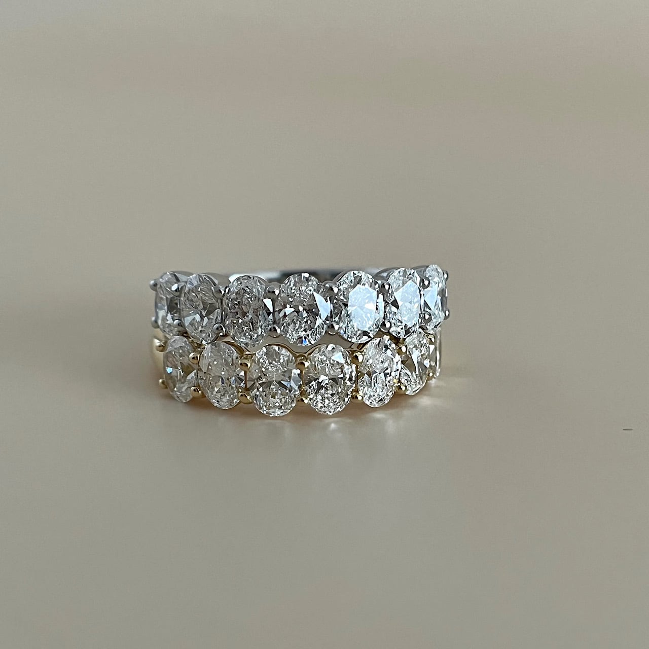 オーバルカット ダイヤモンド ハーフエタニティリング 1.40 ct K18