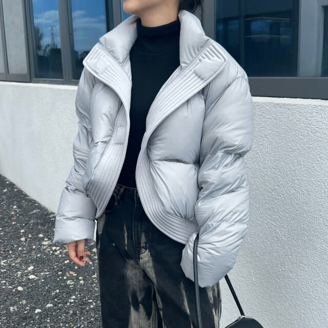 ダウンジャケット ショート丈 レディース アウター ダウン 暖かい 秋冬 防寒 お出かけ おしゃれ ハイセンス こなれ感 グレー/ブラック/クリーム S/M