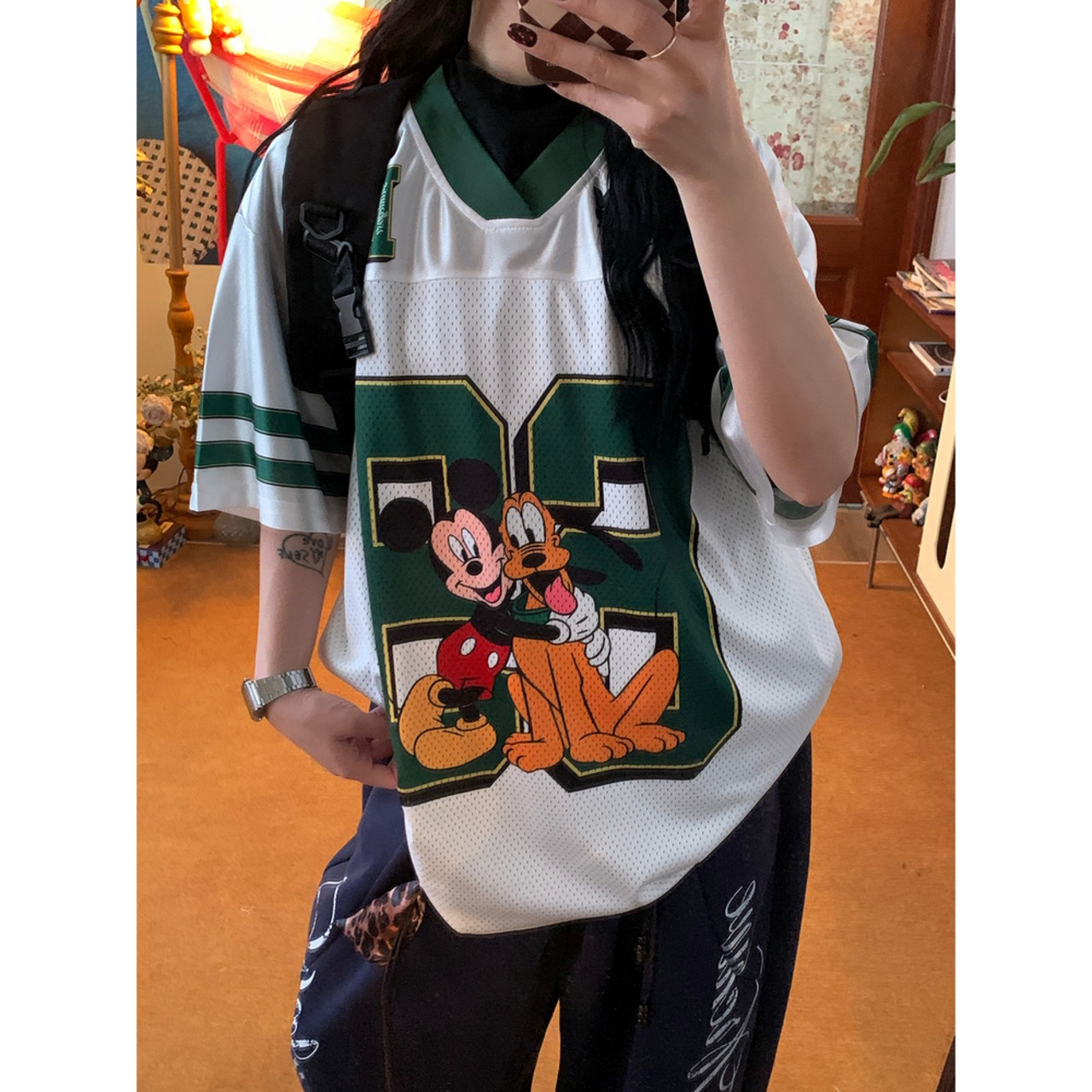 VINTAGE ストリート アニメVネック スポーツTシャツ T2174