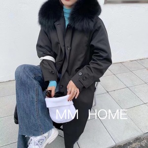 ボリュームファー付き　ロングジャケット　AJ42441-6675