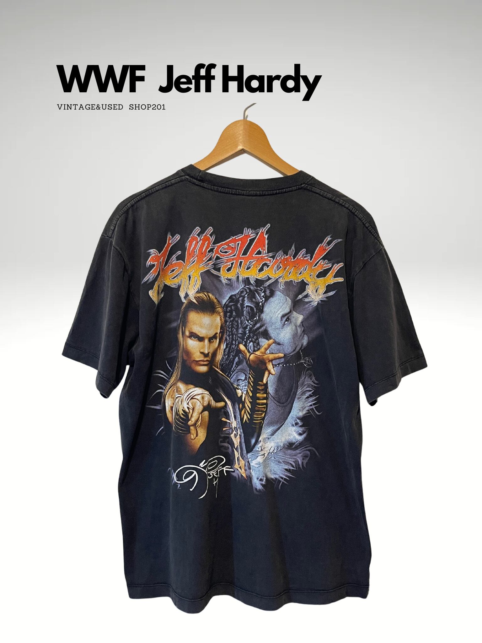 アーメッド・ジョンソン　Tシャツ　WWF時代の旧ロゴ　WWE Lサイズ WWEレジェンド【Jeff Hardy】 | vintage&used 201